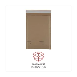 Universal 6 in. x 10 in. Barrier Bubble Air Cell Cushion Self-Adhesive Closure #0 Natural Self-Seal Cushioned Mailer - Kraft (200/Carton)
