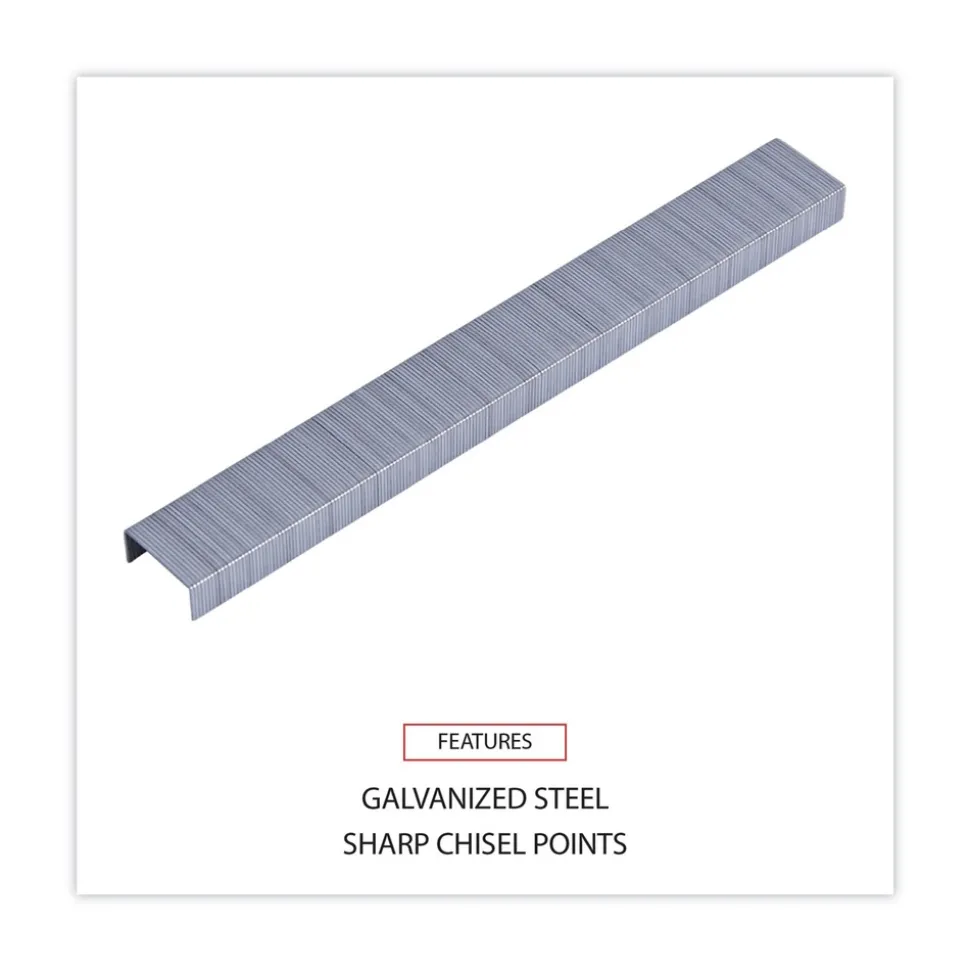 Universal 0.25 in. x 0.5 in. Standard Chisel Point Staples - Steel (25000/Pack)