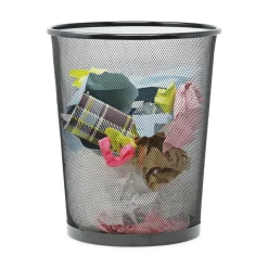 Universal UNV20008 18-Quart Steel Mesh Wastebasket - Black