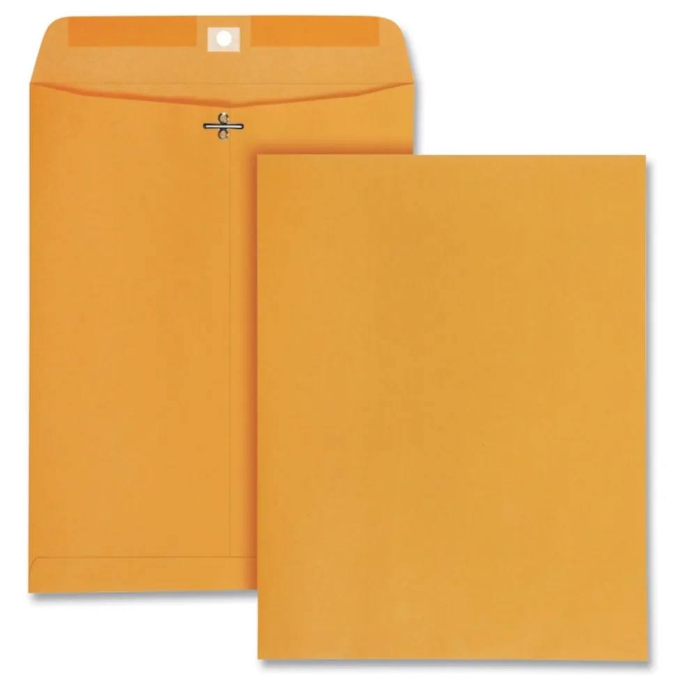 Universal 10 x 13 Kraft Clasp Envelope, Square Flap, Clasp/Gummed Closure - Brown Kraft (250/Carton)