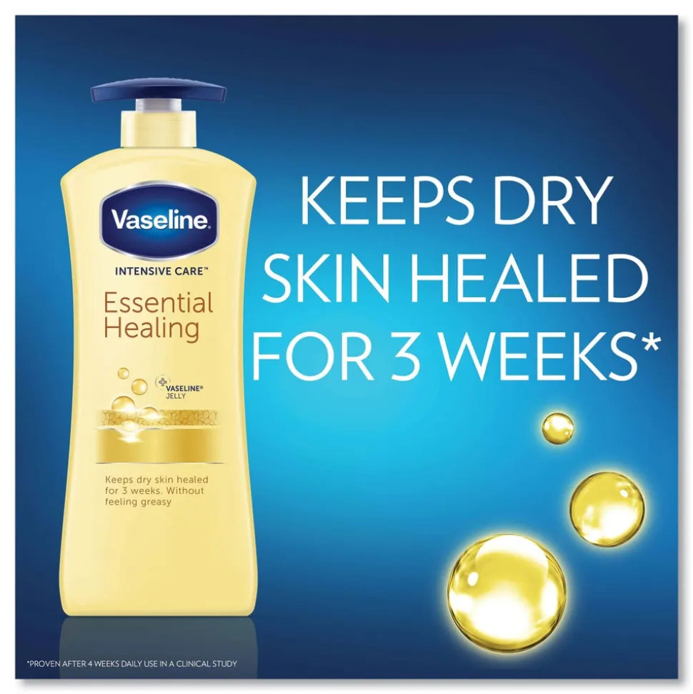 Vaseline Intensive Care 20.3 oz. Pump Bottle Essential Healing Body Lotion (4/Carton)