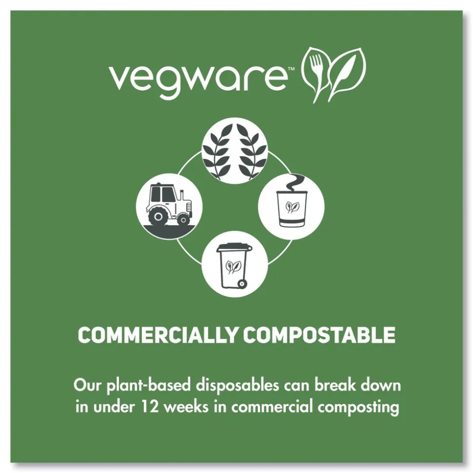 Vegware 16 oz. 96-Series Compostable Cold Cup - Clear/Green (1000/Carton)