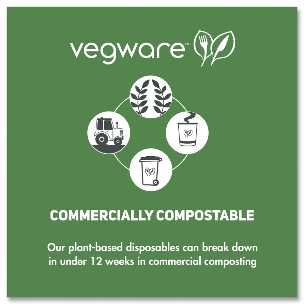 Vegware 12 oz. 89-Series Paper Hot Cup - White/Green (1000/Carton)