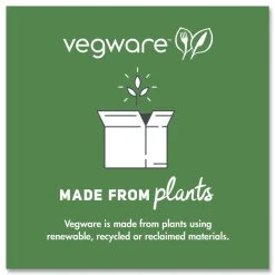 Vegware 115-Series Compostable Plastic Flat Hot Lids - White (500/Carton)
