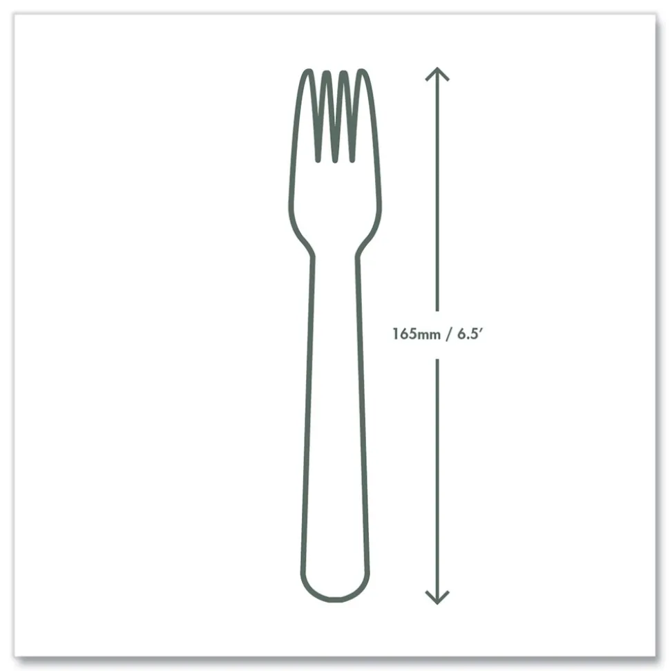 Vegware Compostable CPLA Cutlery Fork - White (1000/Carton)
