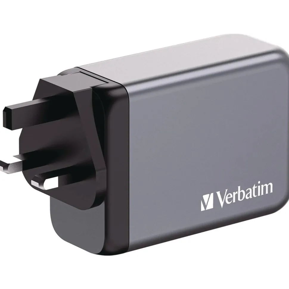 Verbatim 240 Watts 4-Port GaN Wall Charger - Black/Gray
