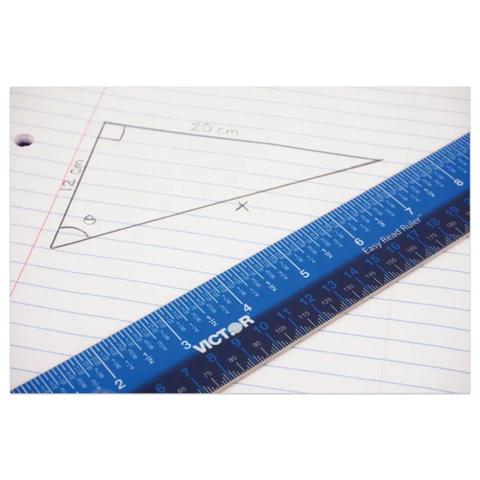 Victor Easy Read 12.5 in. Long Standard/Metric Stainless Steel Ruler - Blue