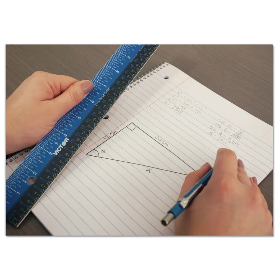 Victor Easy Read 18.25 in. Long Standard/Metric Stainless Steel Ruler - Blue
