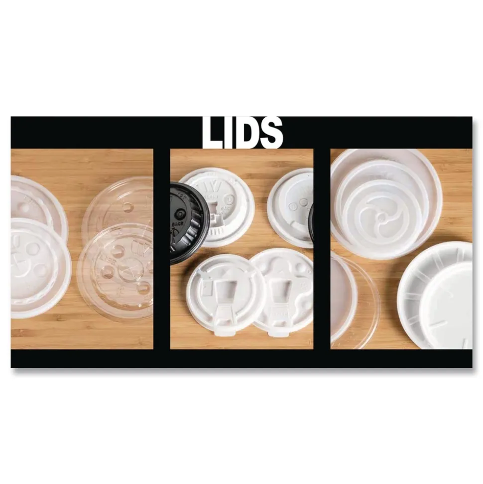 WinCup Plastic Lids for 8 oz to 16 oz Cups/5 oz to 10 oz Bowls - White (500/Carton)