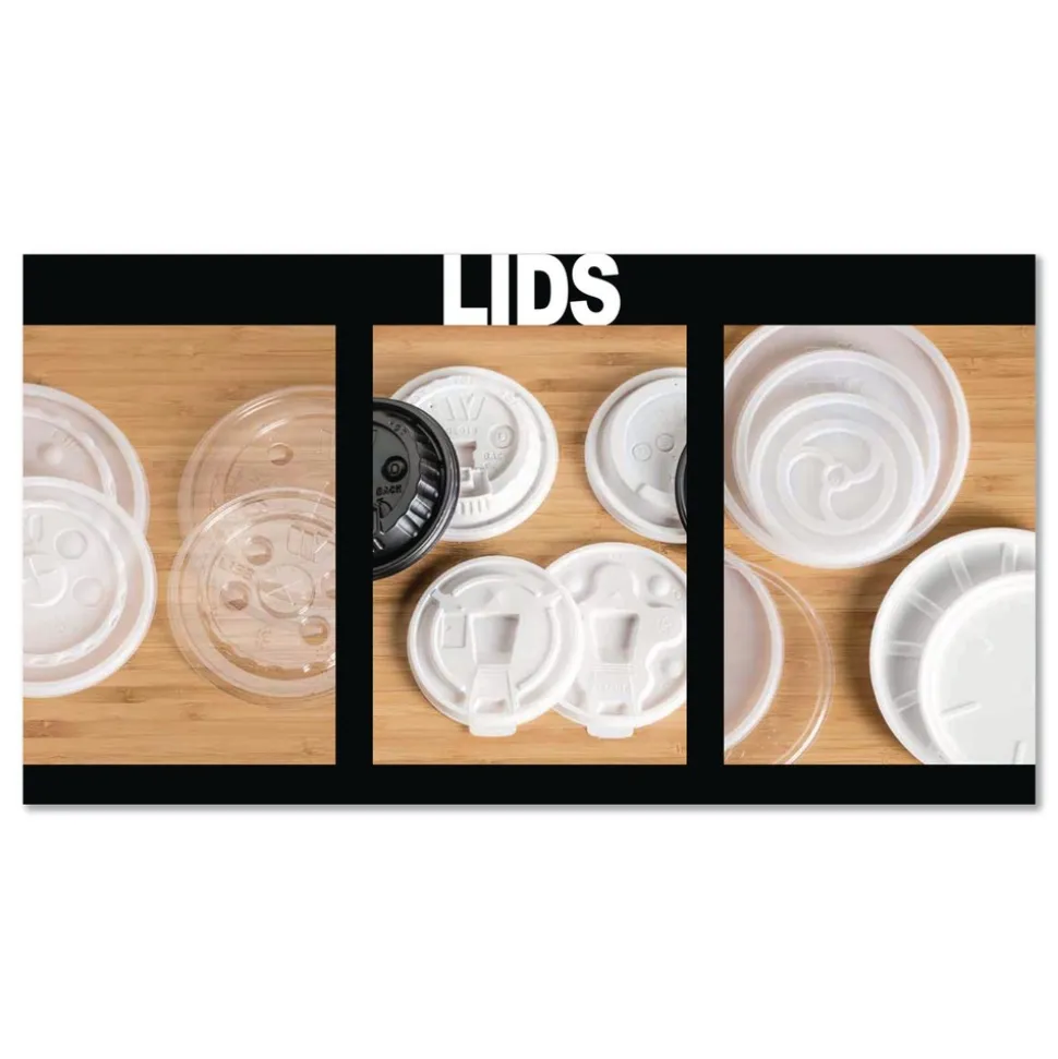 WinCup Slotted Plastic Lids for 8 oz to 10 oz Hot Cups and Bowls - Translucent (1000/Carton)