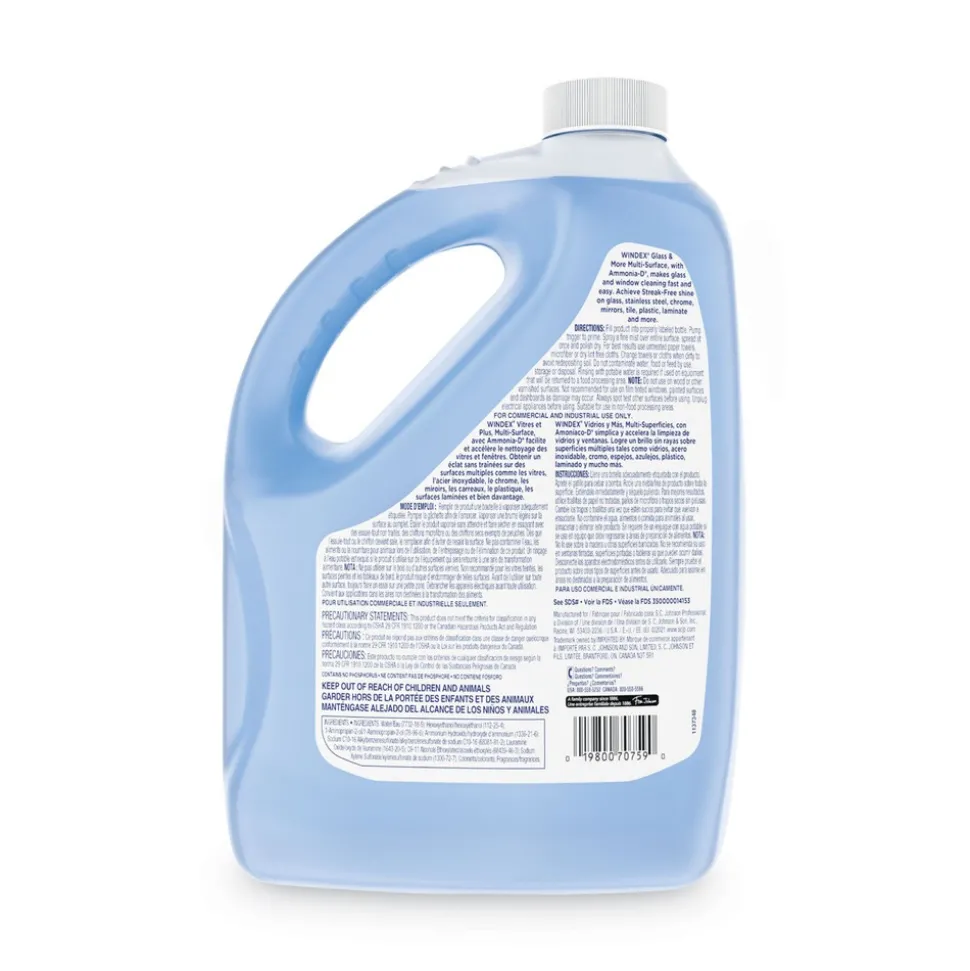 Windex Ammonia-D 1 Gallon Bottle Glass Cleaner (4/Carton)