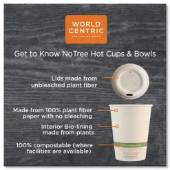 World Centric 12 oz. NoTree Paper Hot Cups - Natural (1000/Carton)