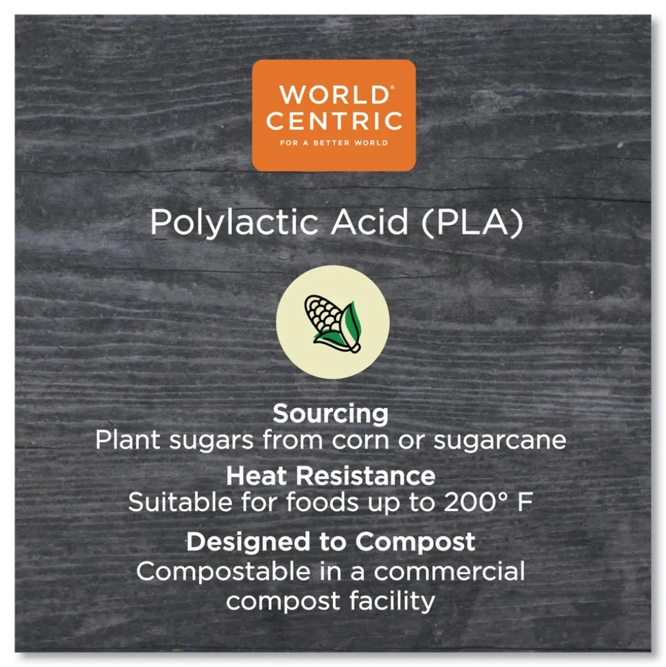 World Centric 12 oz PLA Plastic Cold Cups - Clear (1000/Carton)