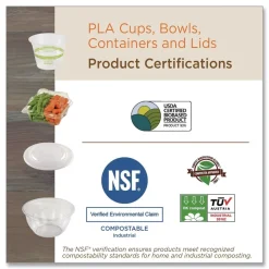 World Centric PLA Clear Cold Cups 1 oz Plastic Clear 3000/Carton