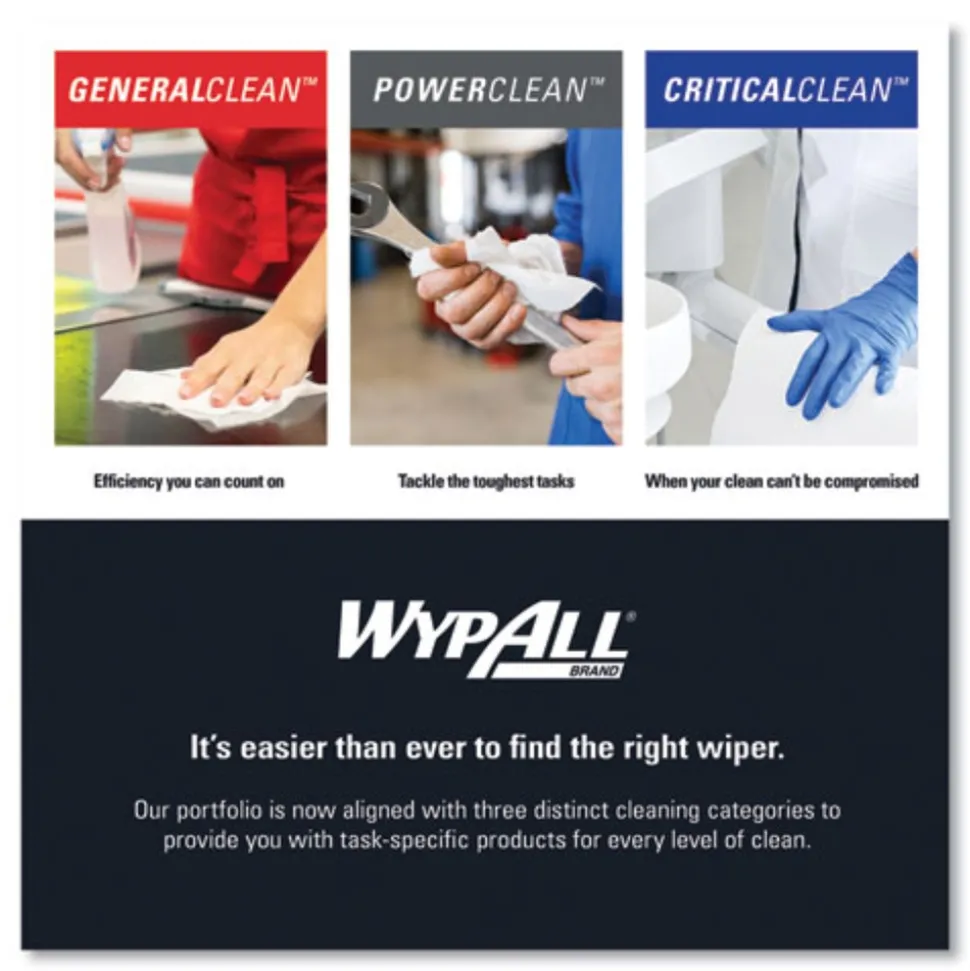 WypAll 12.2 in. x 13.4 in. General Clean Jumbo Roll X60 Cloths - Blue (1100/Roll)