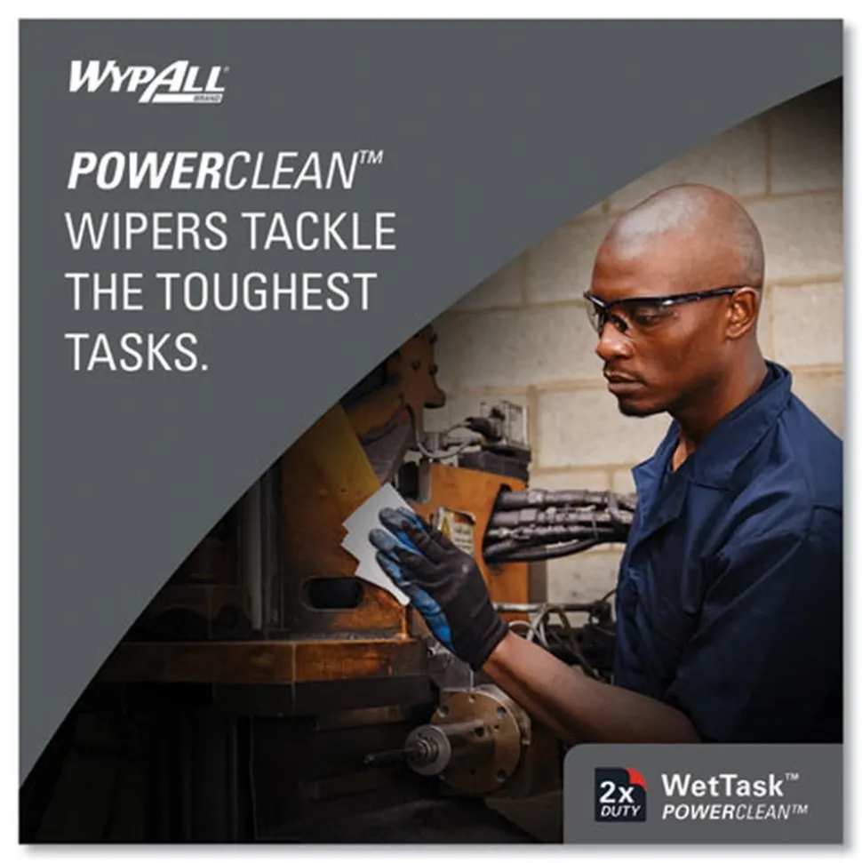 WypAll 9 in. x 15 in. Power Clean Wipers for WetTask Customizable Wet Wiping System - White (275/Roll, 2 Rolls/Carton)