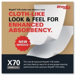 WypAll X70 9-1/10 in. x 16-4/5 in. Cloths - Blue (100/Box 10 Boxes/Carton)