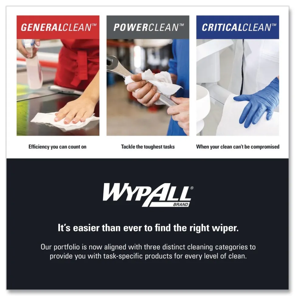 WypAll X70 12-1/2 in. x 12-2/5 in. Cloths - White, Jumbo (870 Towels/Roll)